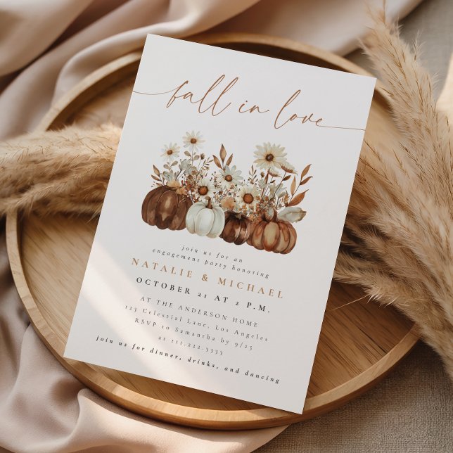 Invitación Fiesta de Compromiso de Otoño de Floral Boho Calab (Subido por el creador)