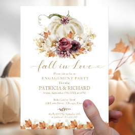 Invitación Fiesta de compromiso de otoño en amor