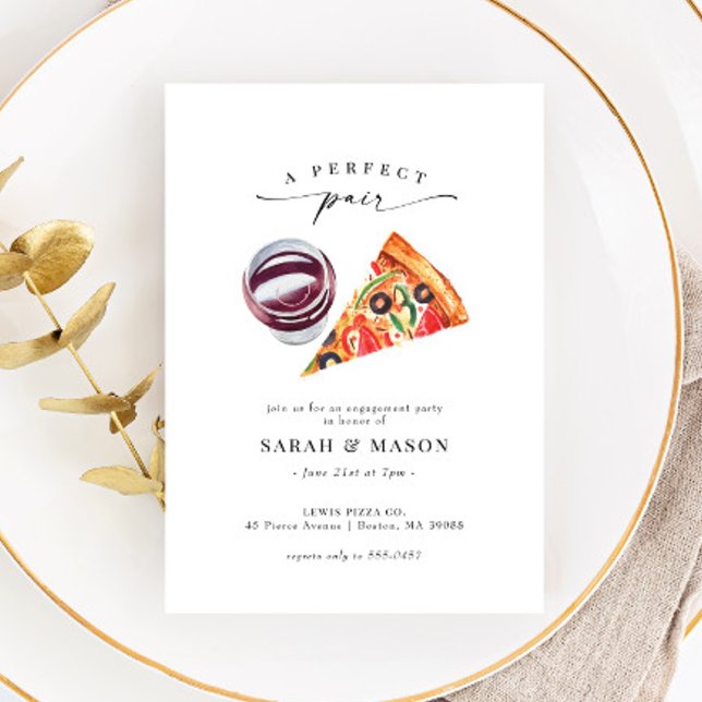Invitación Fiesta de compromiso de pareja perfecta para vinos (Subido por el creador)