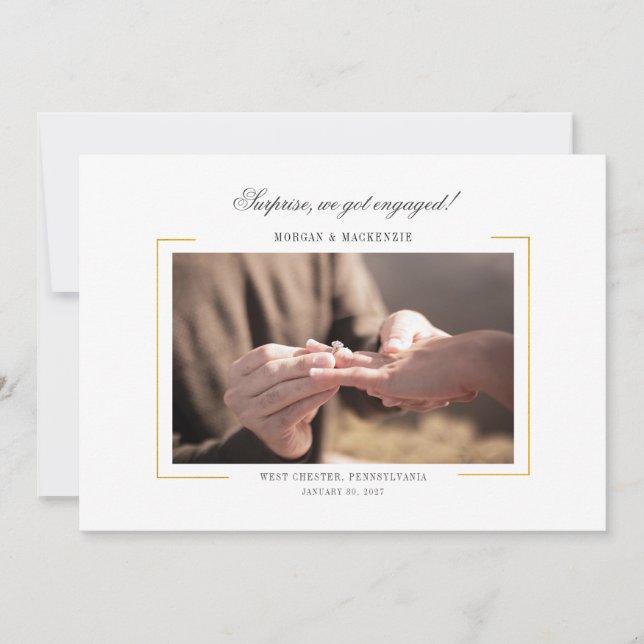 Invitación Fiesta de Compromiso de Parejas de Foto Moderna (Anverso)