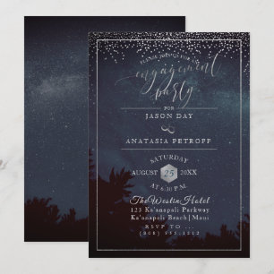 Invitación Fiesta de compromiso de PixDezines Skly nocturna