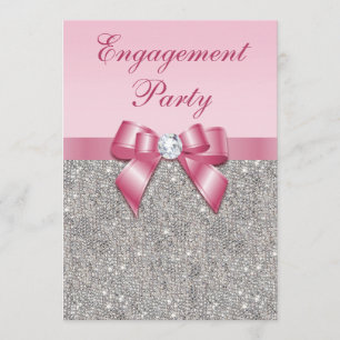 Invitación Fiesta de compromiso de plata impreso del arco del