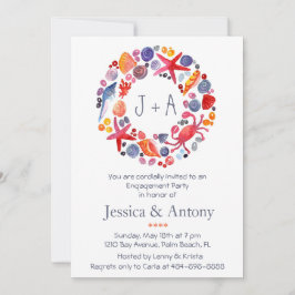 Invitación Fiesta de compromiso de playa Wreath Beach