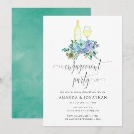 Invitación Fiesta de compromiso de prueba de vinos de Boho az