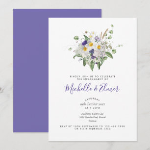 Invitación Fiesta de compromiso de ramo de flores silvestres