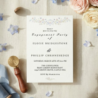 Invitación Fiesta de compromiso de regencia floral elegante v