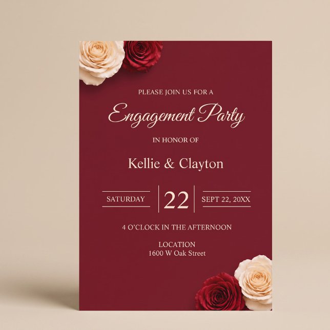Invitación Fiesta de Compromiso de Rosa Roja (Subido por el creador)