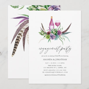 Invitación Fiesta de compromiso de suculentas místicas degust