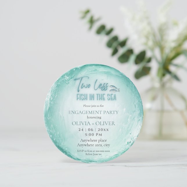 Invitación Fiesta de compromiso de temas de playa (Anverso de pie)