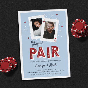 Invitación Fiesta de compromiso de temas del Casino de Pair P