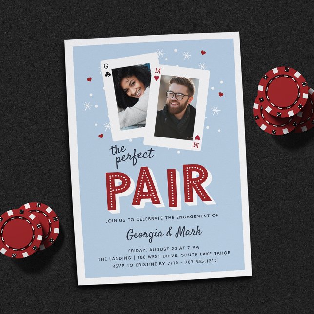 Invitación Fiesta de compromiso de temas del Casino de Pair P (Subido por el creador)