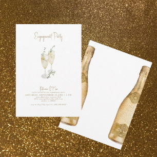 Invitación Fiesta de compromiso de texto de oro para la tosta