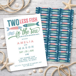 Invitación Fiesta de compromiso de Two Less Fish in the Sea