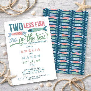 Invitación Fiesta de compromiso de Two Less Fish in the Sea