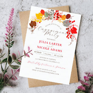 Invitación Fiesta de compromiso de uvas de bayas dulces flora