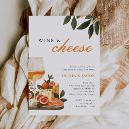Invitación Fiesta de compromiso de vino y queso
