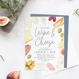 Invitación Fiesta de compromiso de vino y queso