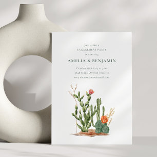 Invitación Fiesta de Compromiso del Cactus del Desierto del S