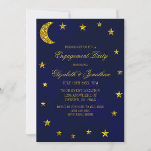 Invitación Fiesta de compromiso del cielo nocturno celestial