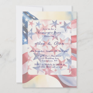 Invitación Fiesta de compromiso del Cuatro de Julio con acuar