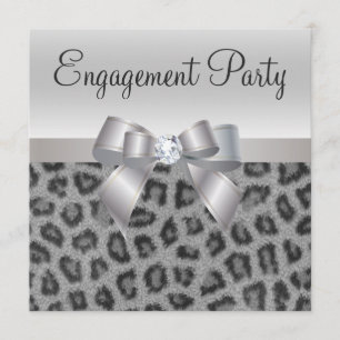 Invitación Fiesta de compromiso del estampado leopardo, del