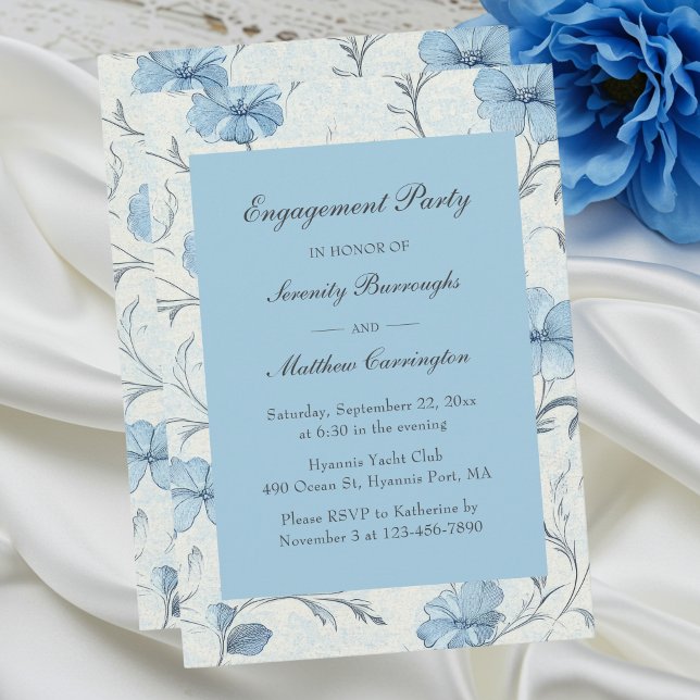 Invitación Fiesta de compromiso del jardín del país azul con  (Subido por el creador)