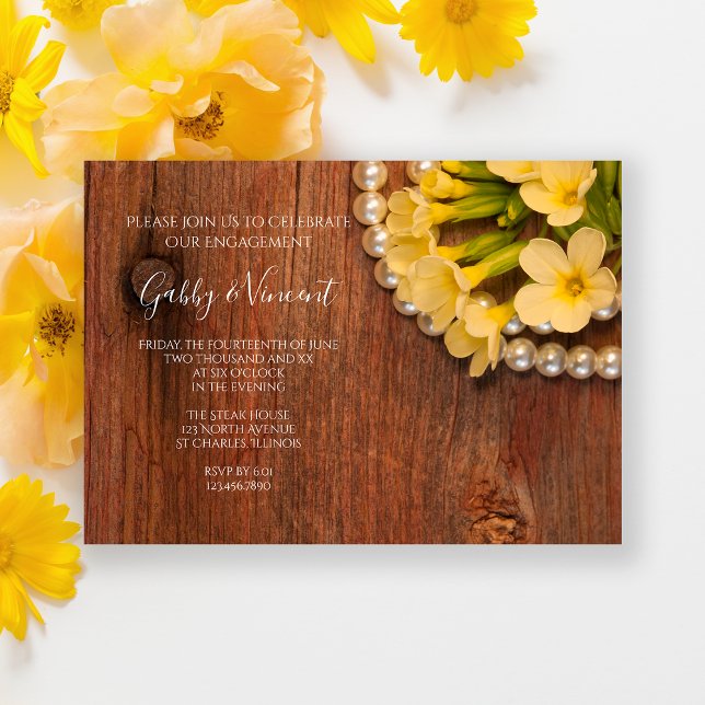 Invitación Fiesta de compromiso del país de las flores amaril (Subido por el creador)