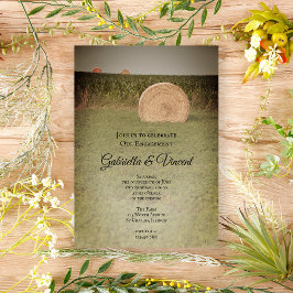 Invitación Fiesta de compromiso del país Farm Hay Bales
