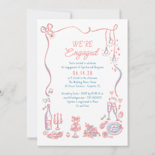 Invitación Fiesta de Compromiso Divertida y Caprichosa con Di