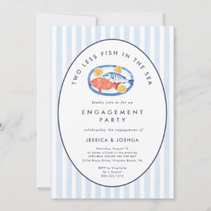 Invitación Fiesta de compromiso Dos menos peces en el mar