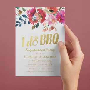 Invitación Fiesta de compromiso Elegant I Do BBQ