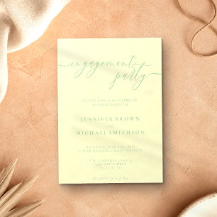 Invitación Fiesta de compromiso elegante de pistacho y crema 
