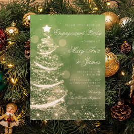 Invitación Fiesta de compromiso elegante del navidad del