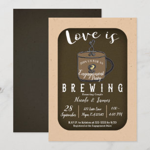 INVITACIÓN FIESTA DE COMPROMISO EN CAFÉ LOVE IS BREWING