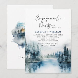 Invitación Fiesta de Compromiso en el Bosque de Montañas Eleg