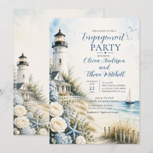 Invitación Fiesta de compromiso en el faro costero