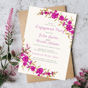 Invitación Fiesta de compromiso en el jardín de flores de la