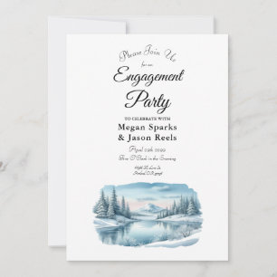 Invitación Fiesta de compromiso en el lago invernal de Snowy 