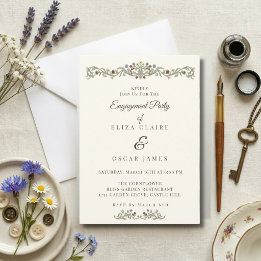 Invitación Fiesta de Compromiso en el Prado de Flores Silvest
