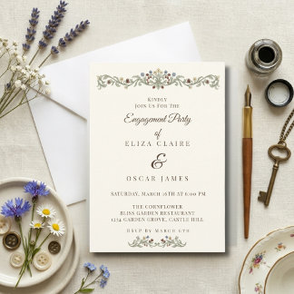 Invitación Fiesta de Compromiso en el Prado de Flores Silvest