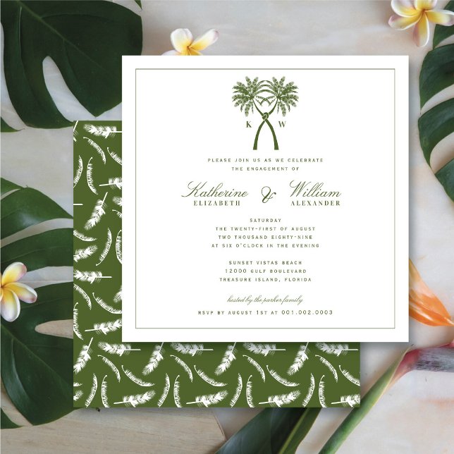 Invitación Fiesta de compromiso en la playa con monograma de  (Subido por el creador)