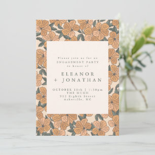 Invitación Fiesta de compromiso floral amarilla boho moderna