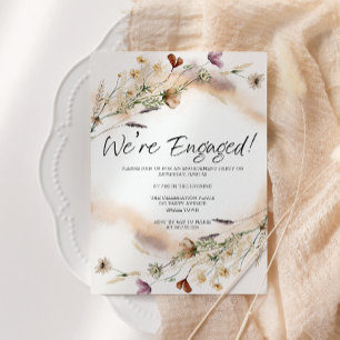 Invitación Fiesta de compromiso floral botánica vintage minia