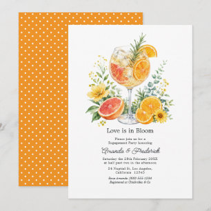 Invitación Fiesta de compromiso floral de cóctel de cítricos