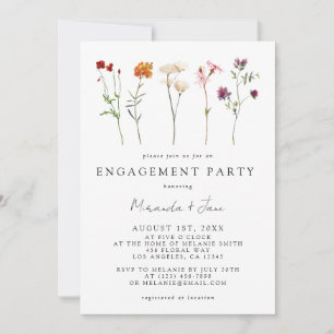 Invitación Fiesta de compromiso floral de orgullo lésbico de 