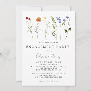 Invitación Fiesta de compromiso floral del orgullo gay LGBT d