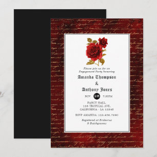 Invitación Fiesta de compromiso floral gótica