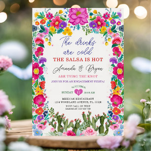 Invitación Fiesta de Compromiso Floral Mexicana Atando el Nud