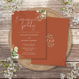 Invitación Fiesta de compromiso Floral Verdor Terracota