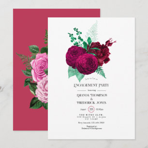 Invitación Fiesta de compromiso floral Viva Magenta